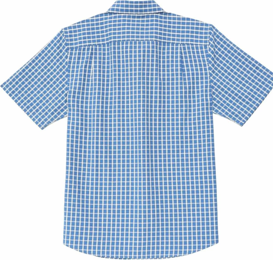 Dubinik Men's 100% Cotton Plaid Casual Short Sleeve Button Down Shirt with Pocket