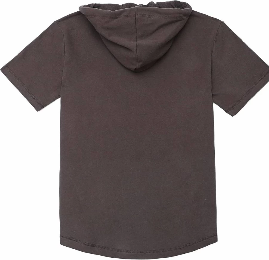 Dubinik Men's Lightweight Cotton Short Sleeve Hoodie with Kangaroo Pocket - Moisture Wicking Soft Pullover