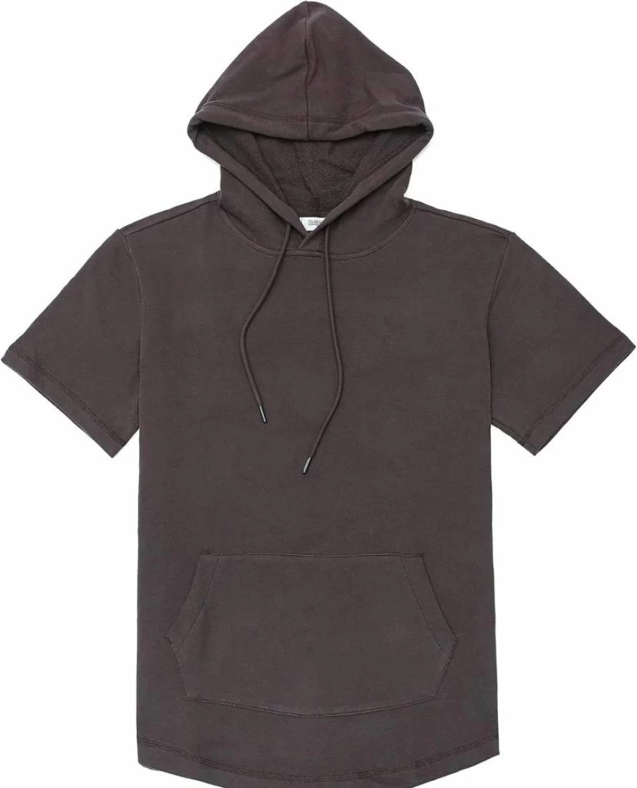 Dubinik Men's Lightweight Cotton Short Sleeve Hoodie with Kangaroo Pocket - Moisture Wicking Soft Pullover