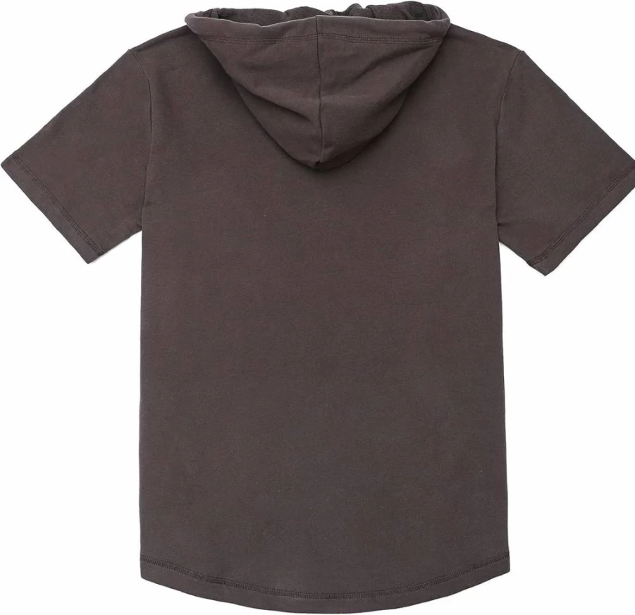 Dubinik Men's Lightweight Cotton Short Sleeve Hoodie with Kangaroo Pocket - Moisture Wicking Soft Pullover