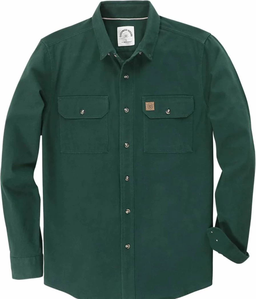 Dubinik Men's Regular Fit Cotton Denim Shirt Long Sleeve Casual Button Down Work Shirt