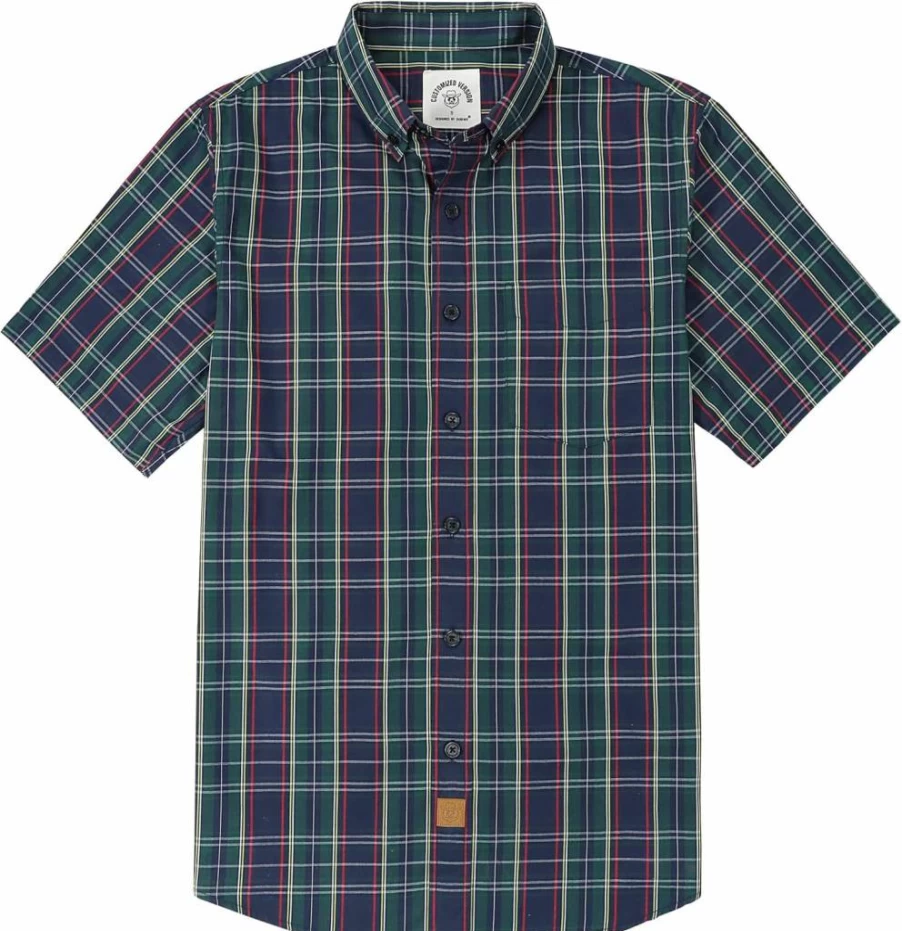Dubinik Men's Vintage Short Sleeve Button Down Shirt - Lightweight Casual Summer Shirt for Men