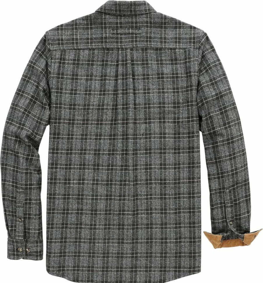 Dubinik Men's Soft Brushed Cotton Flannel Shirt Long Sleeve Plaid Button Down Casual Utility Shirt