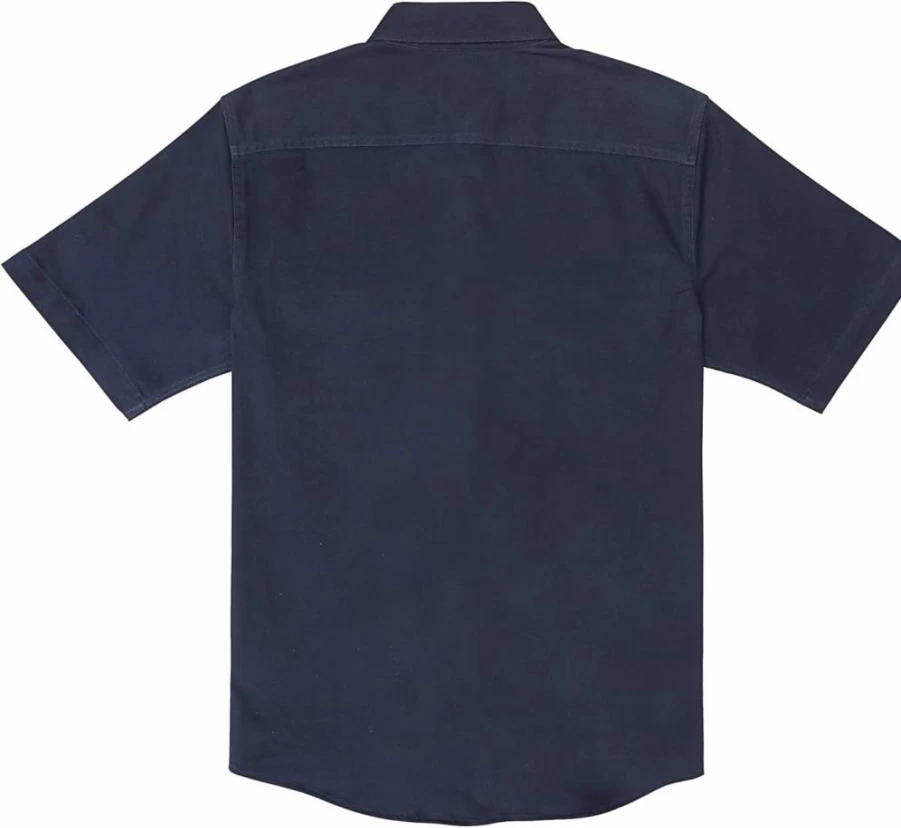 Dubinik Men's Denim Short Sleeve Shirt - Western Style Casual Button Down with Two Pockets