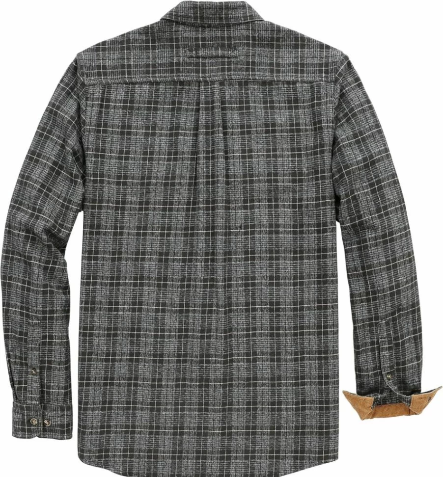 Dubinik Men's Soft Brushed Cotton Flannel Shirt Long Sleeve Plaid Button Down Casual Utility Shirt