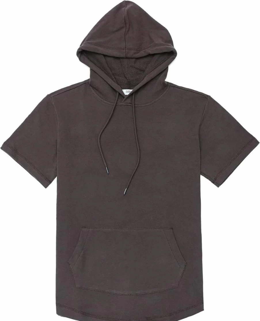 Dubinik Men's Lightweight Cotton Short Sleeve Hoodie with Kangaroo Pocket - Moisture Wicking Soft Pullover