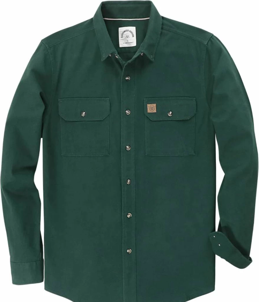Dubinik Men's Regular Fit Cotton Denim Shirt Long Sleeve Casual Button Down Work Shirt
