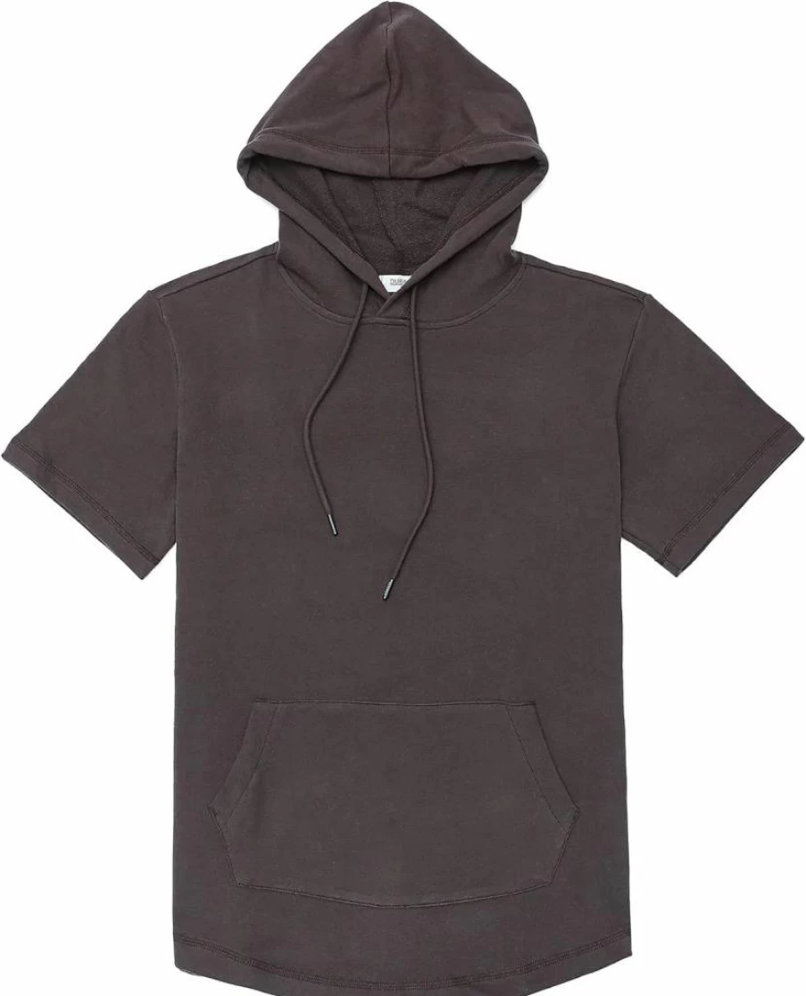 Dubinik Men's Lightweight Cotton Short Sleeve Hoodie with Kangaroo Pocket - Moisture Wicking Soft Pullover