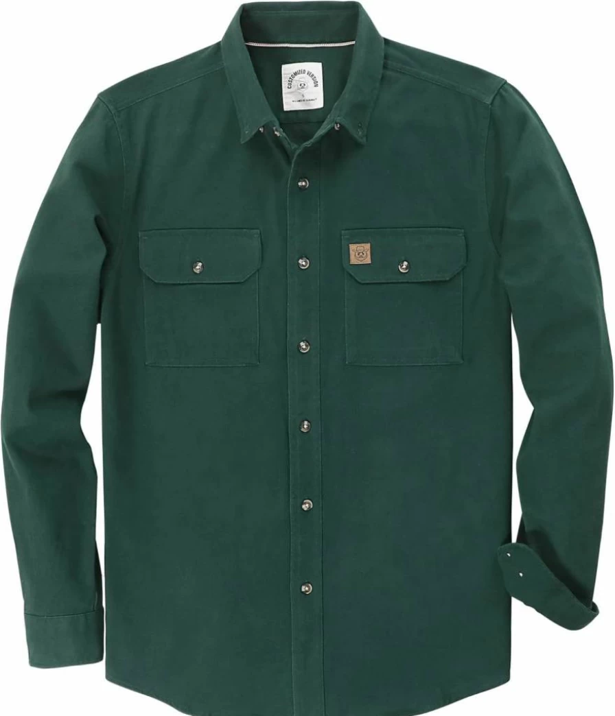 Dubinik Men's Regular Fit Cotton Denim Shirt Long Sleeve Casual Button Down Work Shirt
