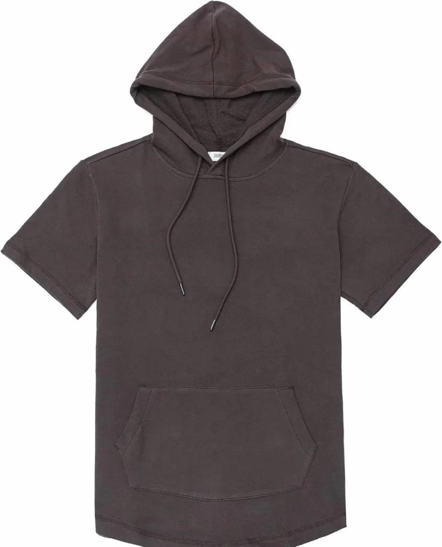Dubinik Men's Lightweight Cotton Short Sleeve Hoodie with Kangaroo Pocket - Moisture Wicking Soft Pullover