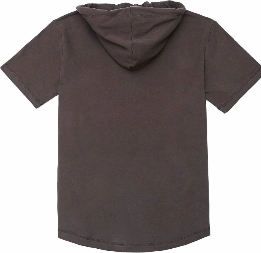 Dubinik Men's Lightweight Cotton Short Sleeve Hoodie with Kangaroo Pocket - Moisture Wicking Soft Pullover
