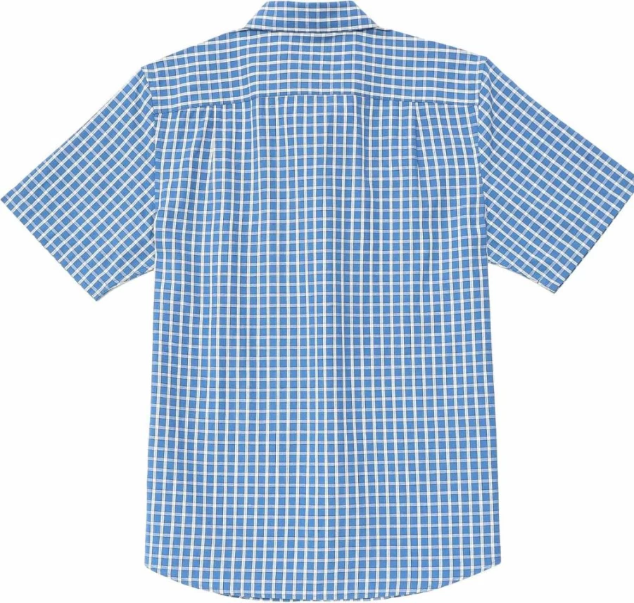 Dubinik Men's 100% Cotton Plaid Short Sleeve Casual Shirt with Pocket - Breathable Button Down Shirt for Summer