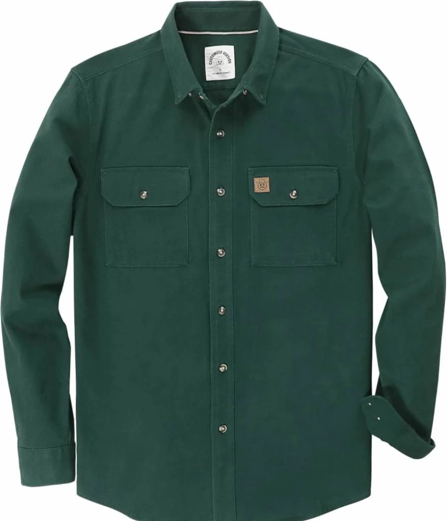 Dubinik Men's Regular Fit Long Sleeve Denim Shirt - Cotton Casual Button Down Work Shirt