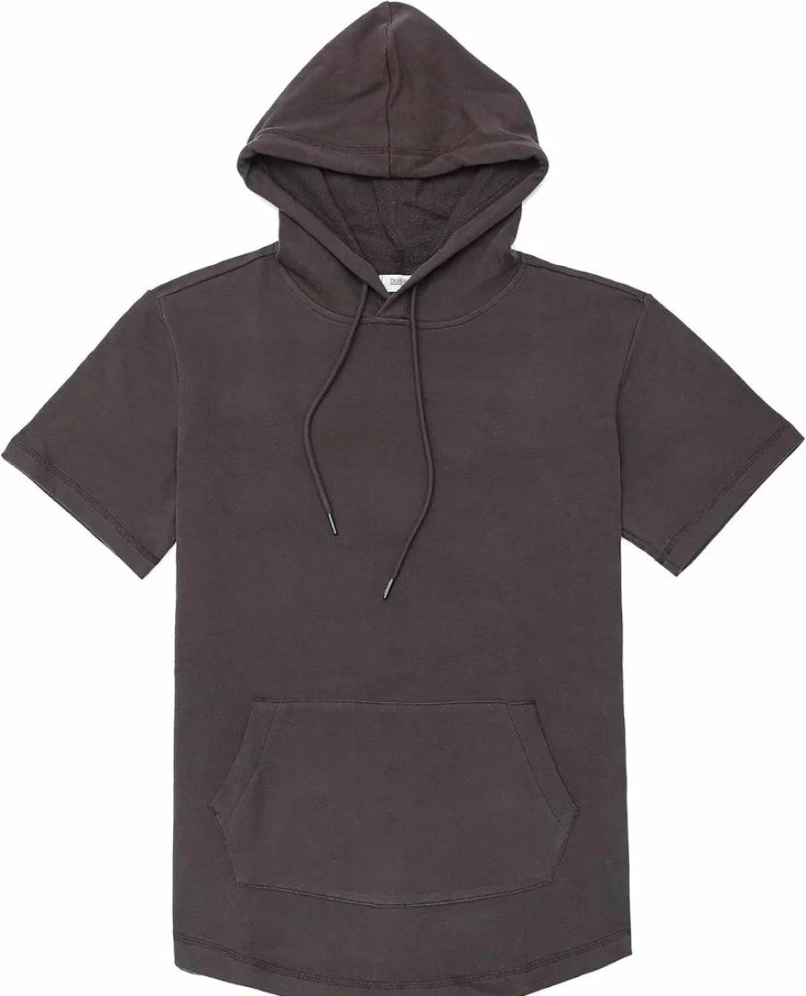 Dubinik Men's Lightweight Cotton Short Sleeve Hoodie with Kangaroo Pocket - Moisture Wicking Soft Pullover