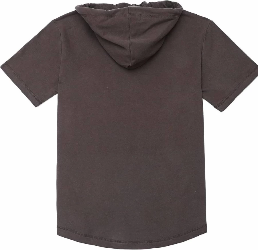 Dubinik Men's Lightweight Cotton Short Sleeve Hoodie with Kangaroo Pocket - Moisture Wicking Soft Pullover