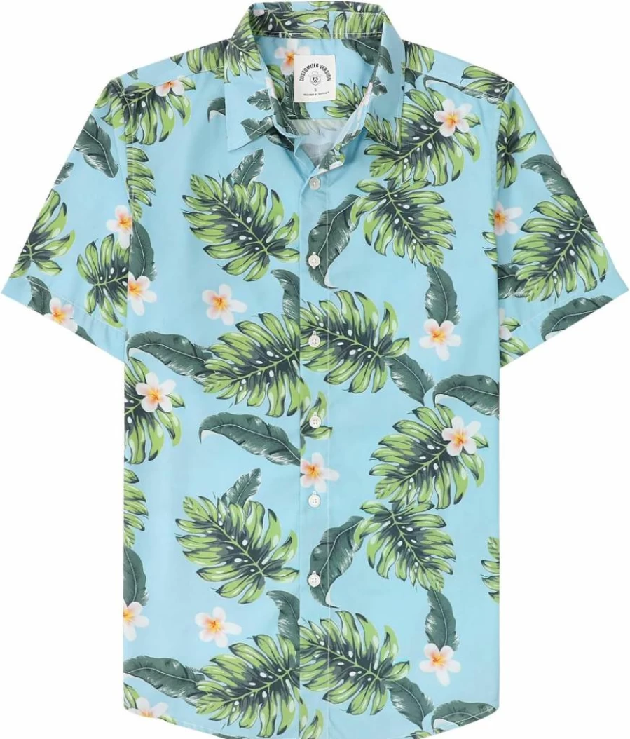 Dubinik Men's Hawaiian Shirt - Tropical Beach Short Sleeve Aloha Shirt, Casual Button Down with Cool Print