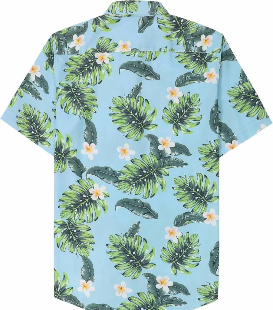 Dubinik Men's Hawaiian Shirt - Tropical Beach Short Sleeve Aloha Shirt, Casual Button Down with Cool Print