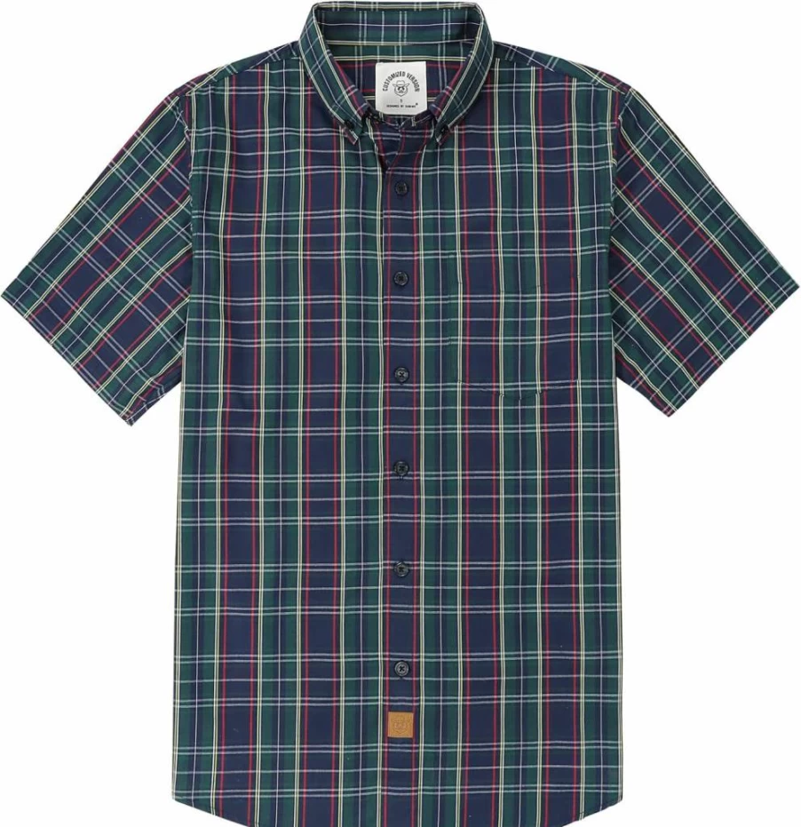 Dubinik Men's Vintage Short Sleeve Button Down Shirt - Lightweight Casual Summer Shirt for Men