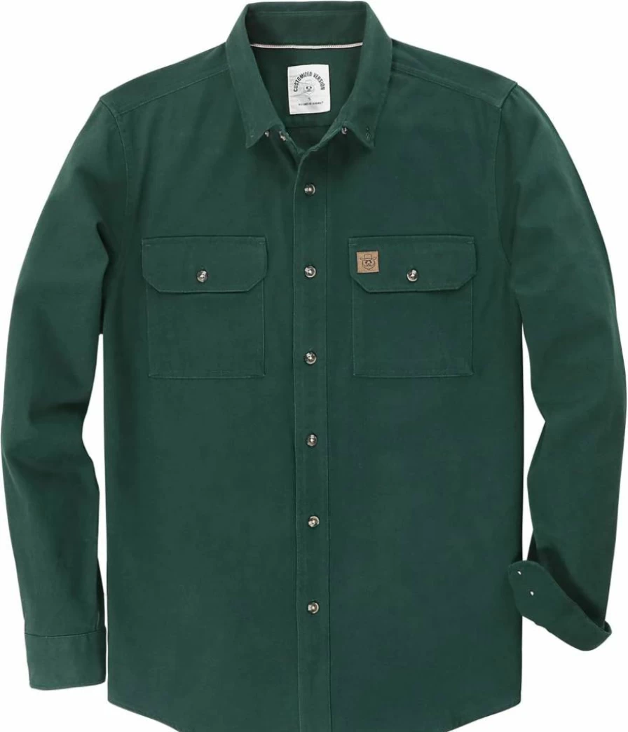 Dubinik Men's Regular Fit Cotton Denim Shirt Long Sleeve Casual Button Down Work Shirt