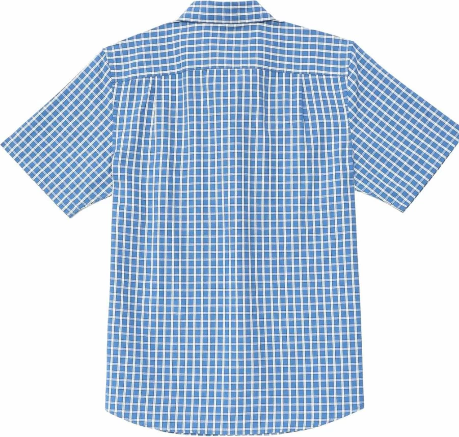 Dubinik Men's 100% Cotton Plaid Casual Short Sleeve Button Down Shirt with Pocket