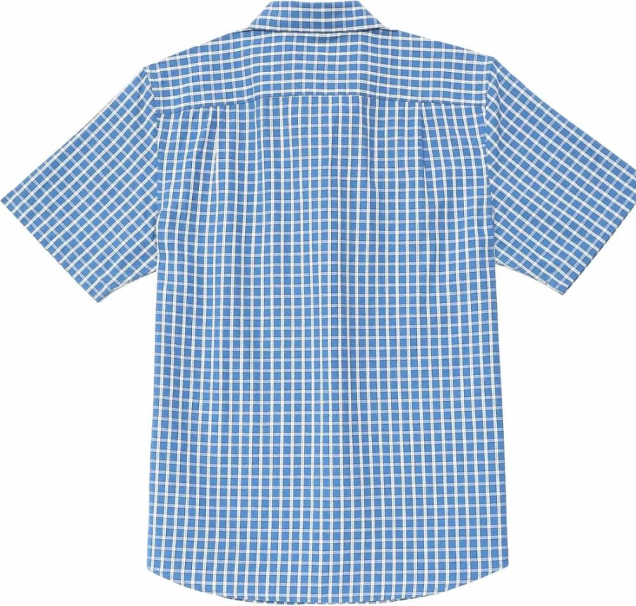 Dubinik Men's 100% Cotton Plaid Short Sleeve Casual Shirt with Pocket - Breathable Button Down Shirt for Summer