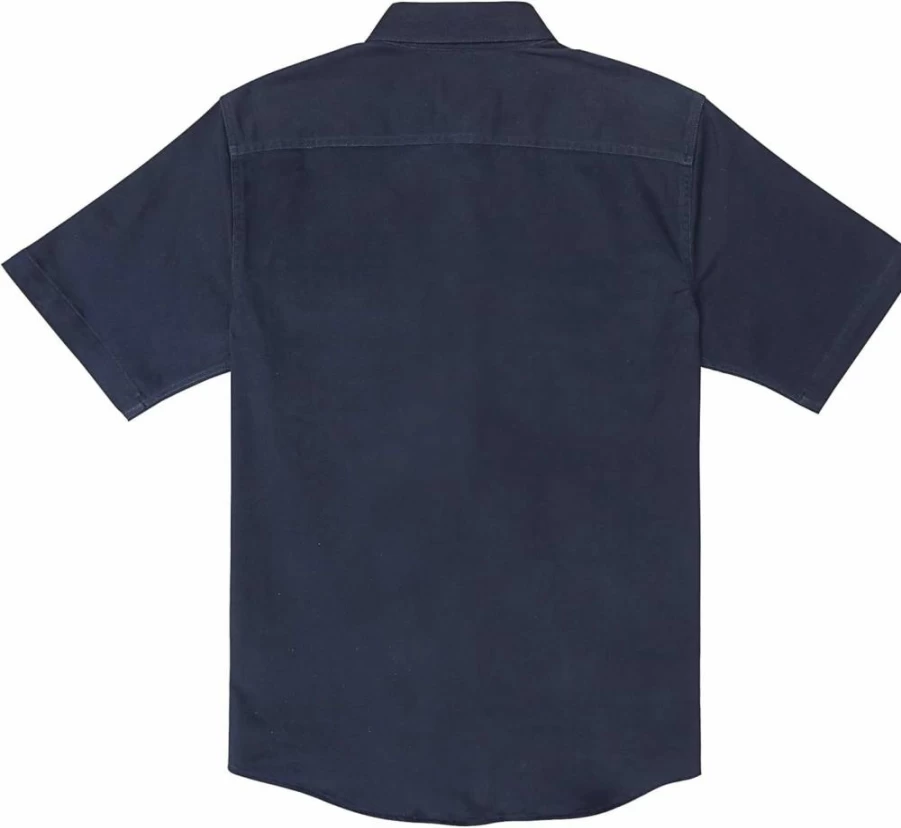 Dubinik Men's Denim Short Sleeve Shirt - Western Style Casual Button Down with Two Pockets