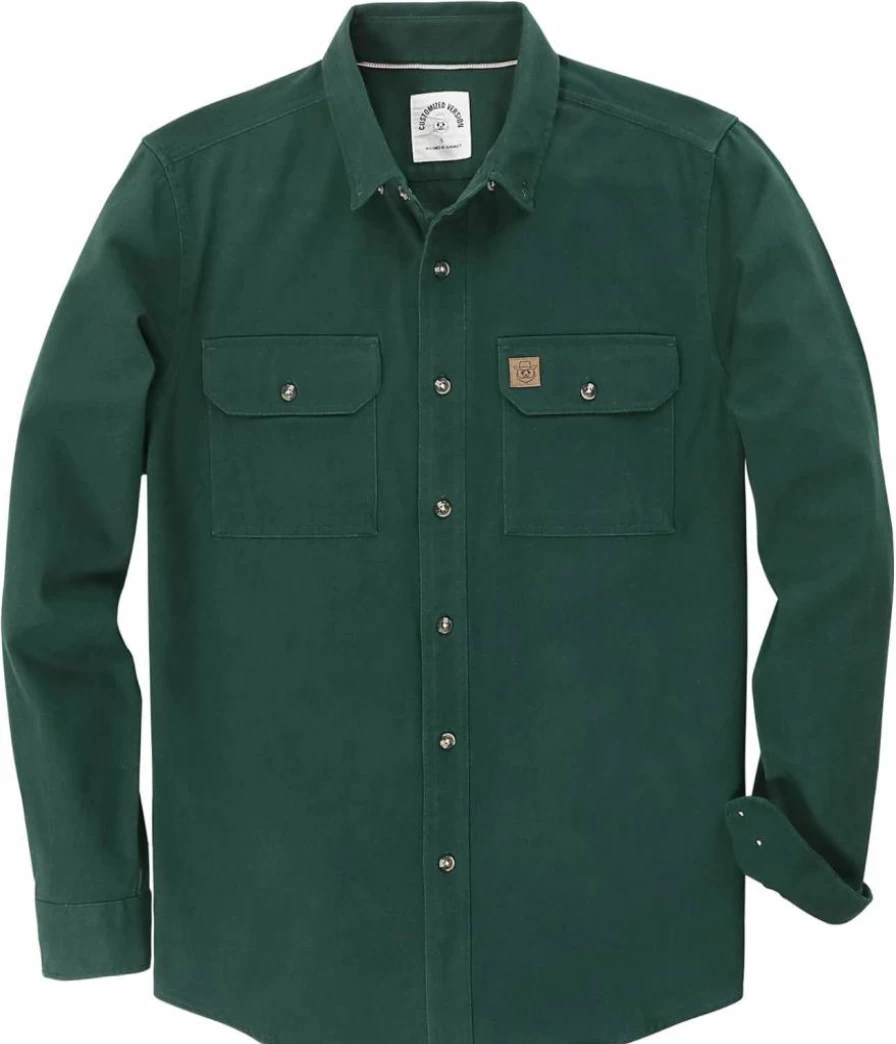 Dubinik Men's Regular Fit Long Sleeve Denim Shirt - Cotton Casual Button Down Work Shirt