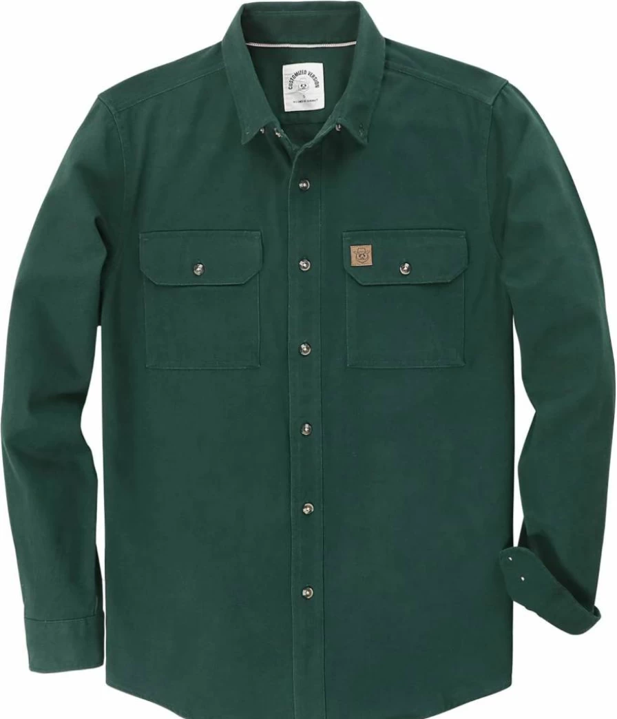 Dubinik Men's Regular Fit Cotton Denim Shirt Long Sleeve Casual Button Down Work Shirt