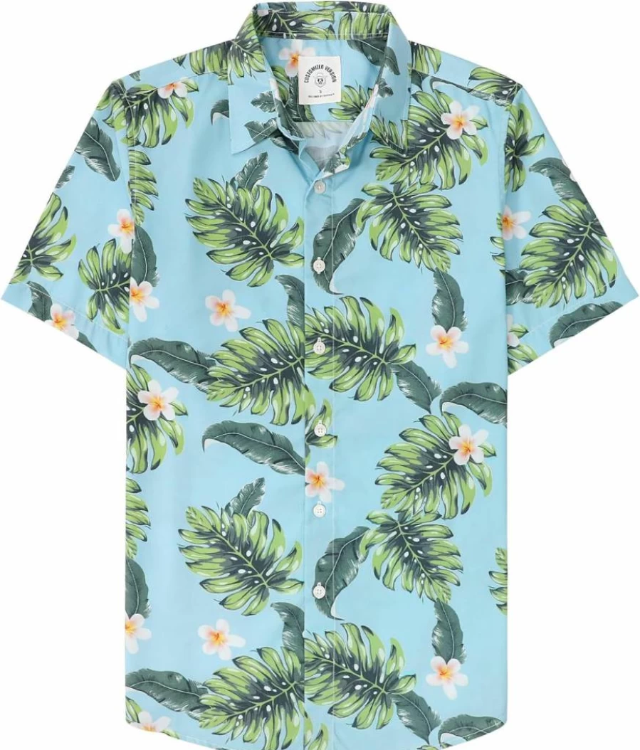 Dubinik Men's Tropical Aloha Shirt - Short Sleeve Hawaiian Beach Shirt with Cool Print, Casual Button Down Shirt for Summer