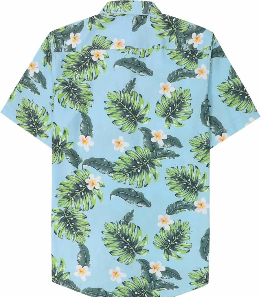 Dubinik Men's Tropical Aloha Shirt - Short Sleeve Hawaiian Beach Shirt with Cool Print, Casual Button Down Shirt for Summer