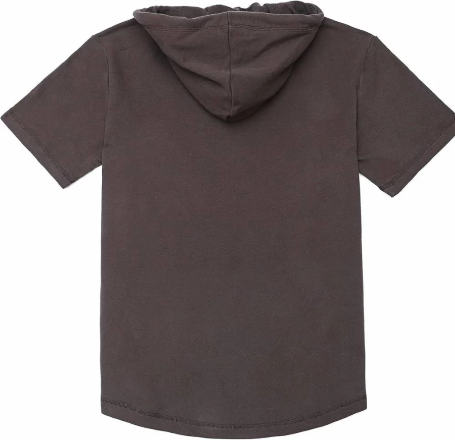 Dubinik Men's Lightweight Cotton Short Sleeve Hoodie with Kangaroo Pocket - Moisture Wicking Soft Pullover Sweatshirt